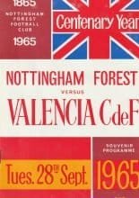 Nottingham Forest v Valencia 28-Sep-1965