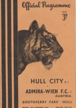 Hull City v Admira-Wien   23-Nov-1953
