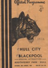 Hull City v Blackpool   28-Jan-1956