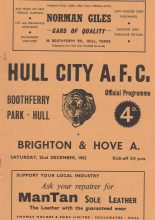 Hull City v Brighton and Hove Albion 22-Dec-1962