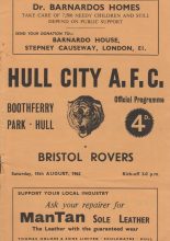 Hull City v Bristol Rovers 18-Aug-1962