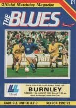 Carlisle United v Burnley 18-Aug-1992