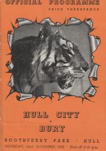 Hull City v Bury     22-Nov-1952