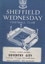 Sheffield Wednesday v Coventry City 17-Aug-1968