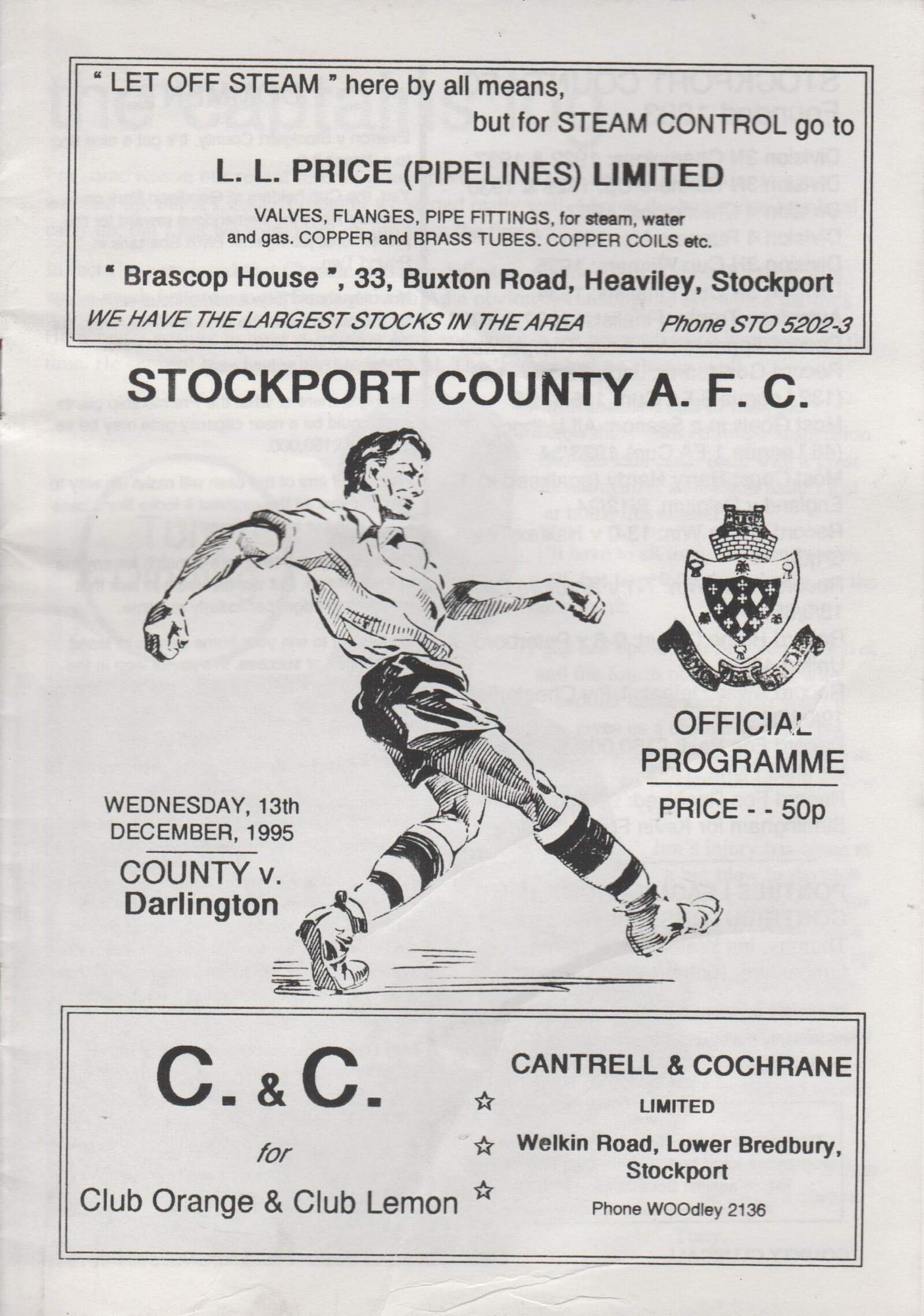 Stockport County Reserves v Darlington Reserves 13-Dec-1995