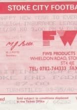 Stoke City v Derby County   01-Jan-1994