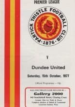 Partick Thistle v Dundee United 15-Oct-1977