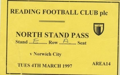 Reading v Norwich City   04-Mar-1997