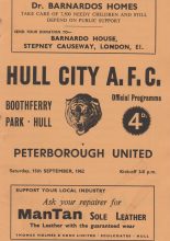 Hull City v Peterborough United 15-Sep-1962