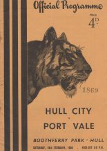 Hull City v Port Vale    18-Feb-1956