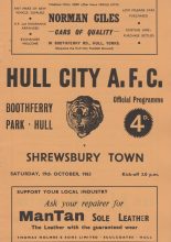 Hull City v Shrewsbury Town 19-Oct-1963