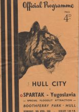Hull City v Spartak FK    18-Apr-1956