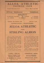 Alloa Athletic v Stirling Albion 04-Feb-1961