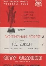 Nottingham Forest v FC Zurich 31-Oct-1967