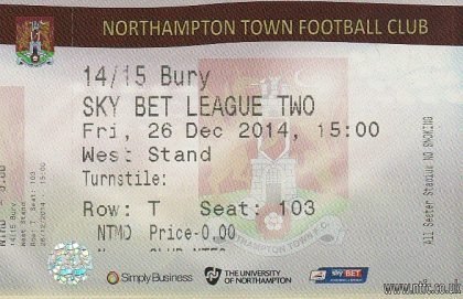 Northampton Town v Bury   26-Dec-2014