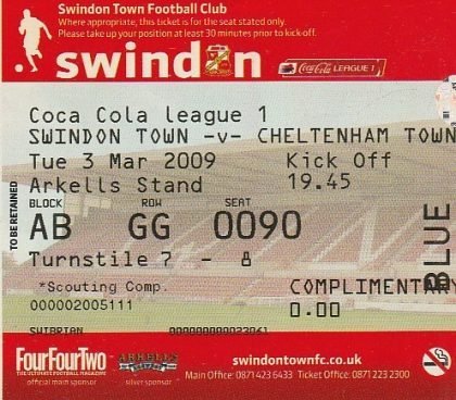 Swindon Town v Cheltenham Town  03-Mar-2009