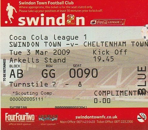Swindon Town v Cheltenham Town 03-Mar-2009