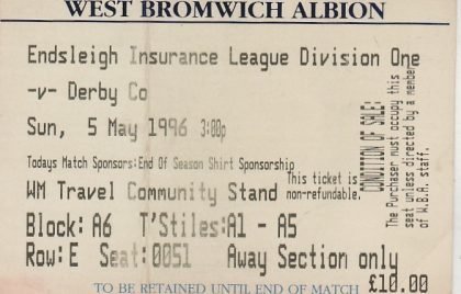 West Bromwich Albion v Derby County   05-May-1996