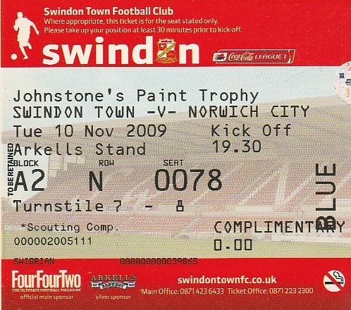Swindon Town v Norwich City 10-Nov-2009
