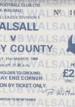 Walsall v Derby County 31-Mar-1986