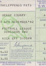 Sheffield Wednesday v Derby County  06-Nov-1982