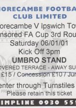 Morecambe v Ipswich Town 06-Jan-2001