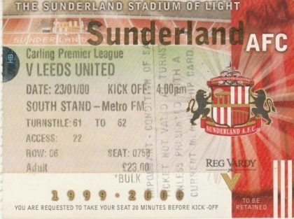 Sunderland v Leeds United  23-Jan-2000