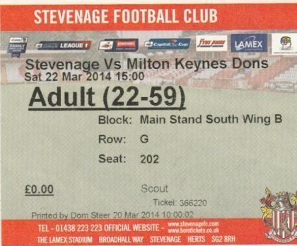 Stevenage v Milton Keynes Dons  22-Mar-2014