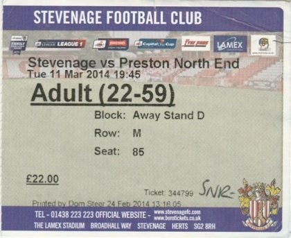 Stevenage v Preston North End  11-Mar-2014