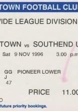 Ipswich Town v Southend United   9-Nov-1996