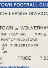 Ipswich Town v Wolverhampton Wanderers  07-Dec-1996
