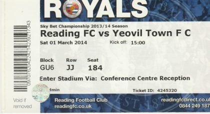 Reading v Yeovil Town    01-Mar-2014
