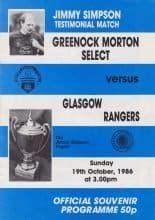Morton v Glasgow Rangers 19-Oct-1986
