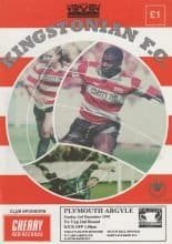 Kingstonian v Plymouth Argyle     03-Dec-1995