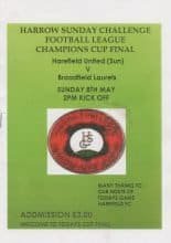 Harefield United v Broadfield Laurels     08-May-2016