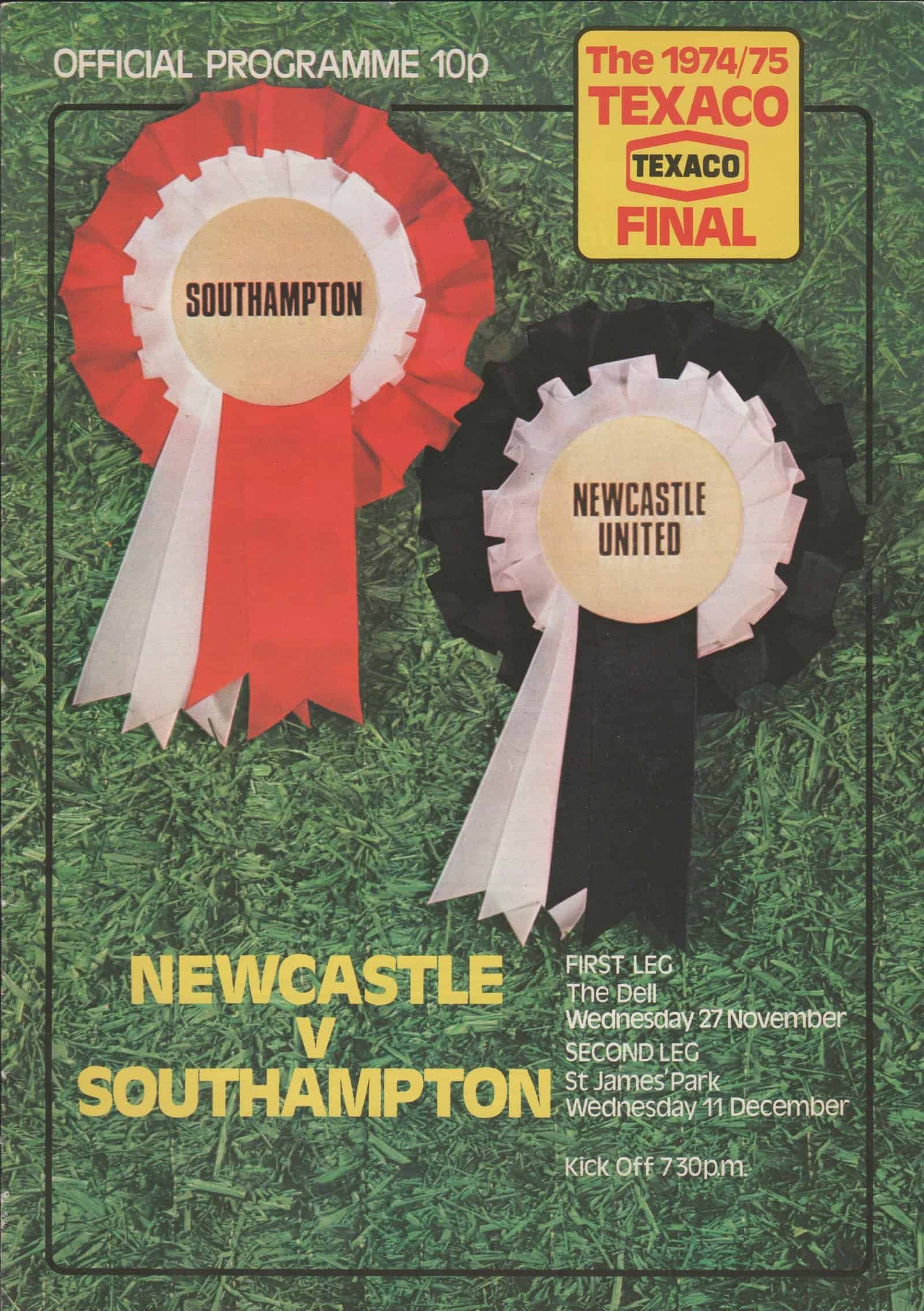 Newcastle United v Southampton   27-Nov-1974 - 11-Dec-1974