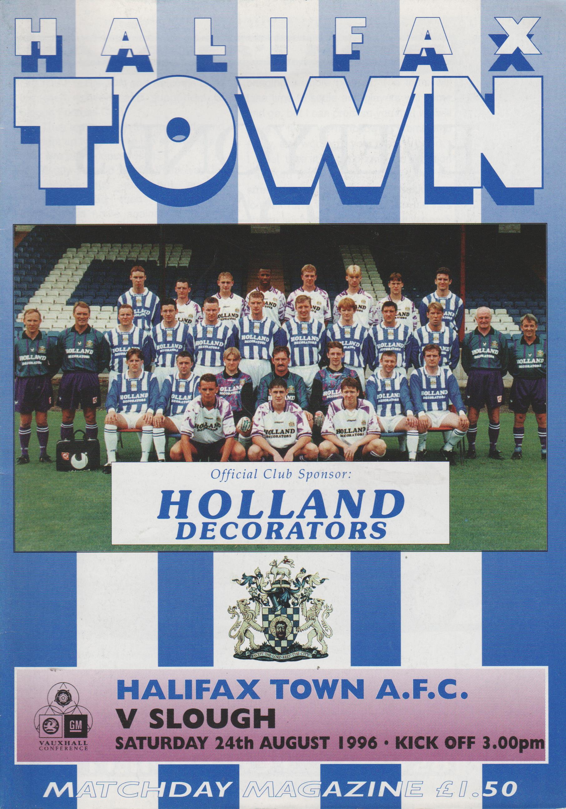 Halifax Town v Slough Town  24-Aug-1996