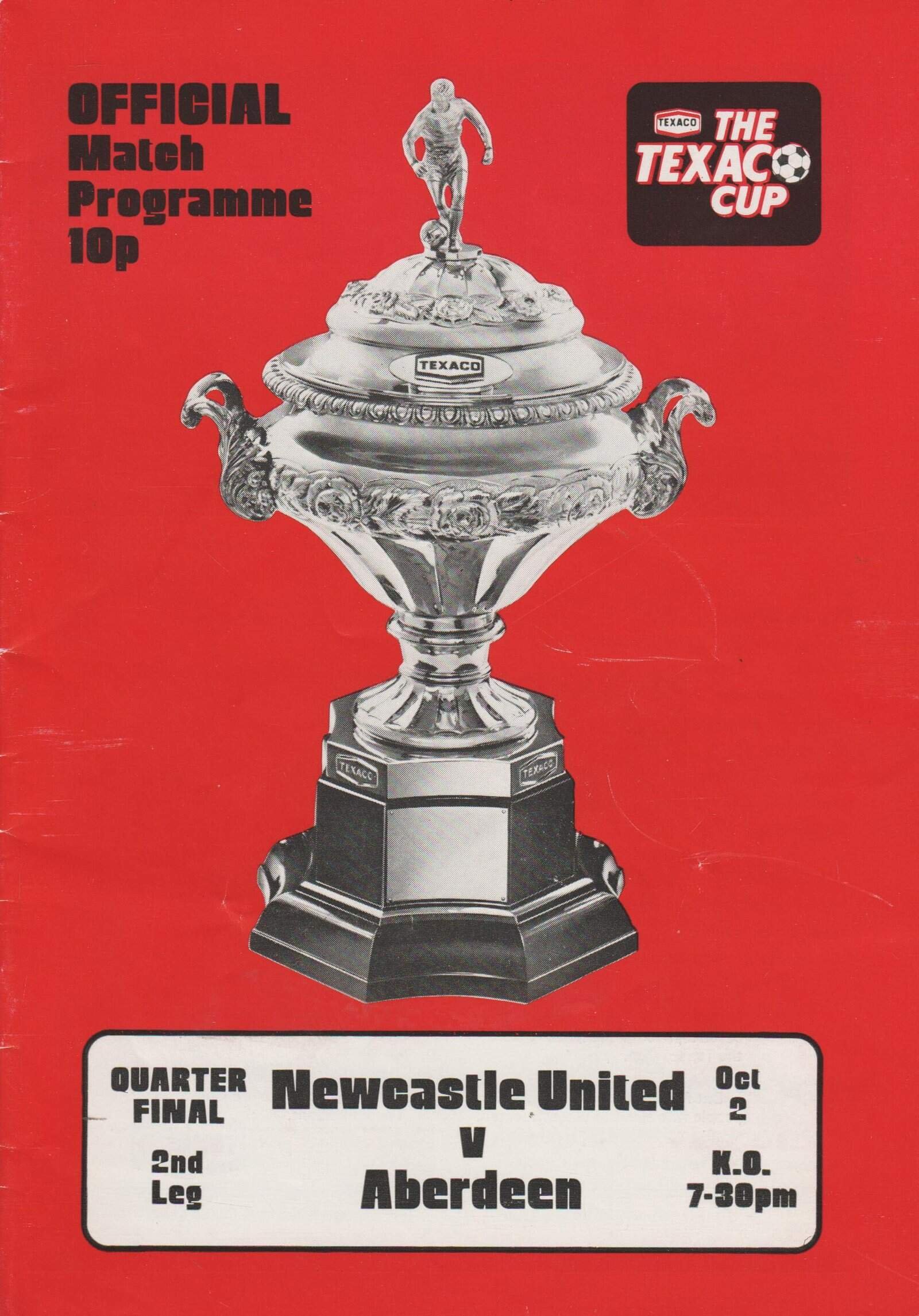 Newcastle United v Aberdeen   02-10-1974