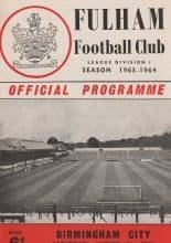 Fulham v Birmingham City  31-Aug-1963