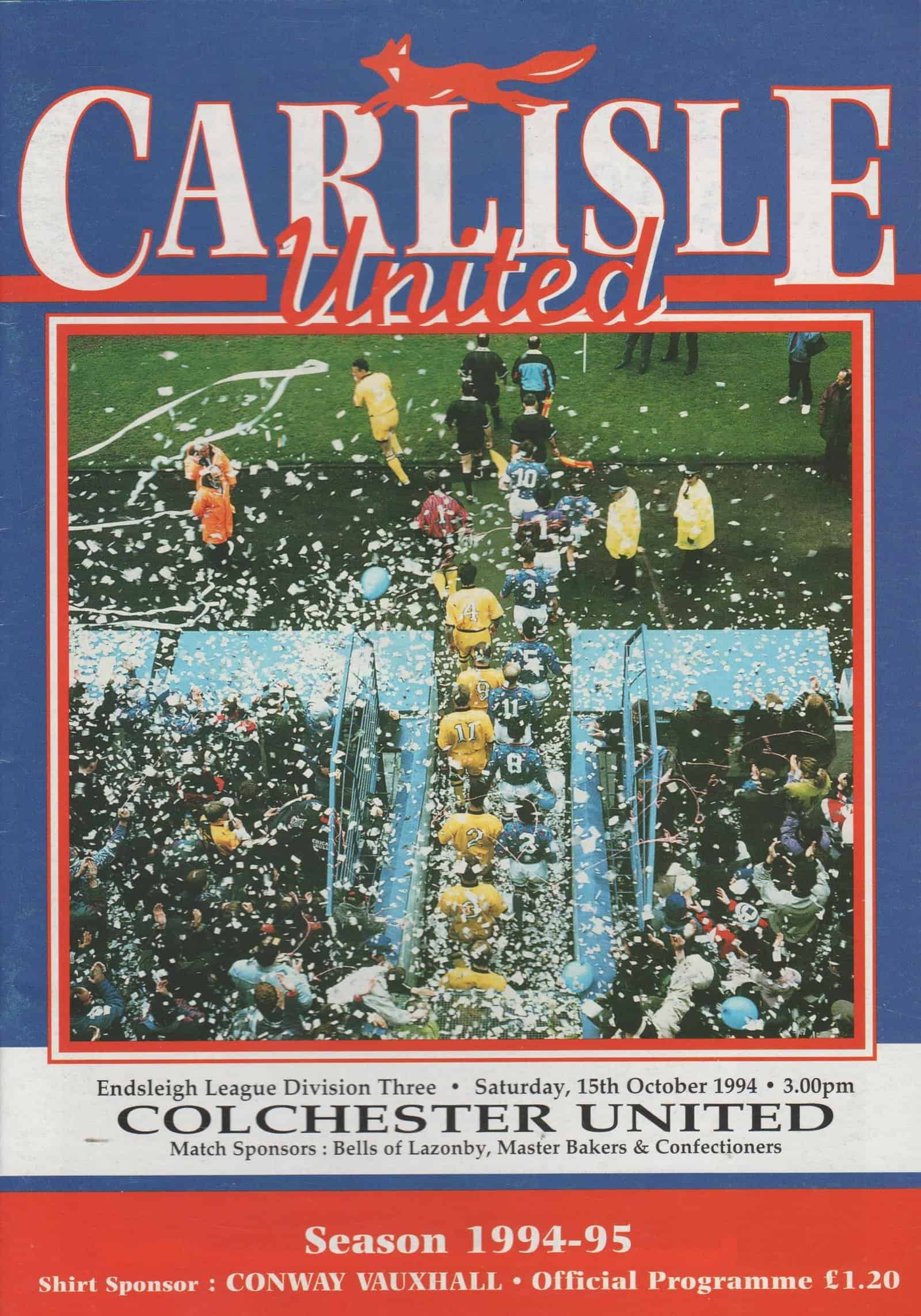 Carlisle United v Colchester United  15-Oct-1994