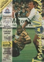 Torquay United v Carlisle United 20-Aug-1994