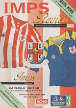 Lincoln City v Carlisle United 03-Dec-1996