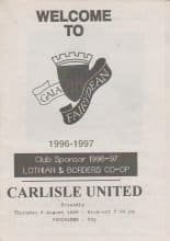 Gala Fairydean v Carlisle United 08-Aug-1996
