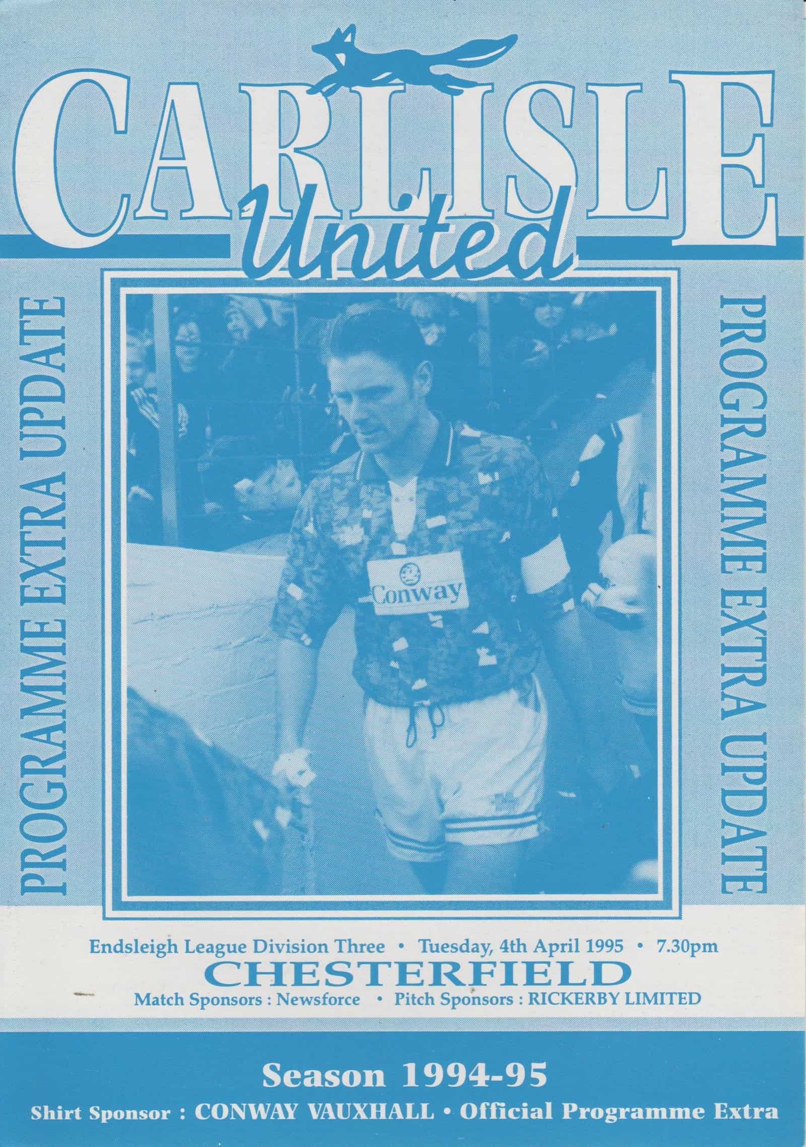 Carlisle United v Chesterfield   04-Apr-1995