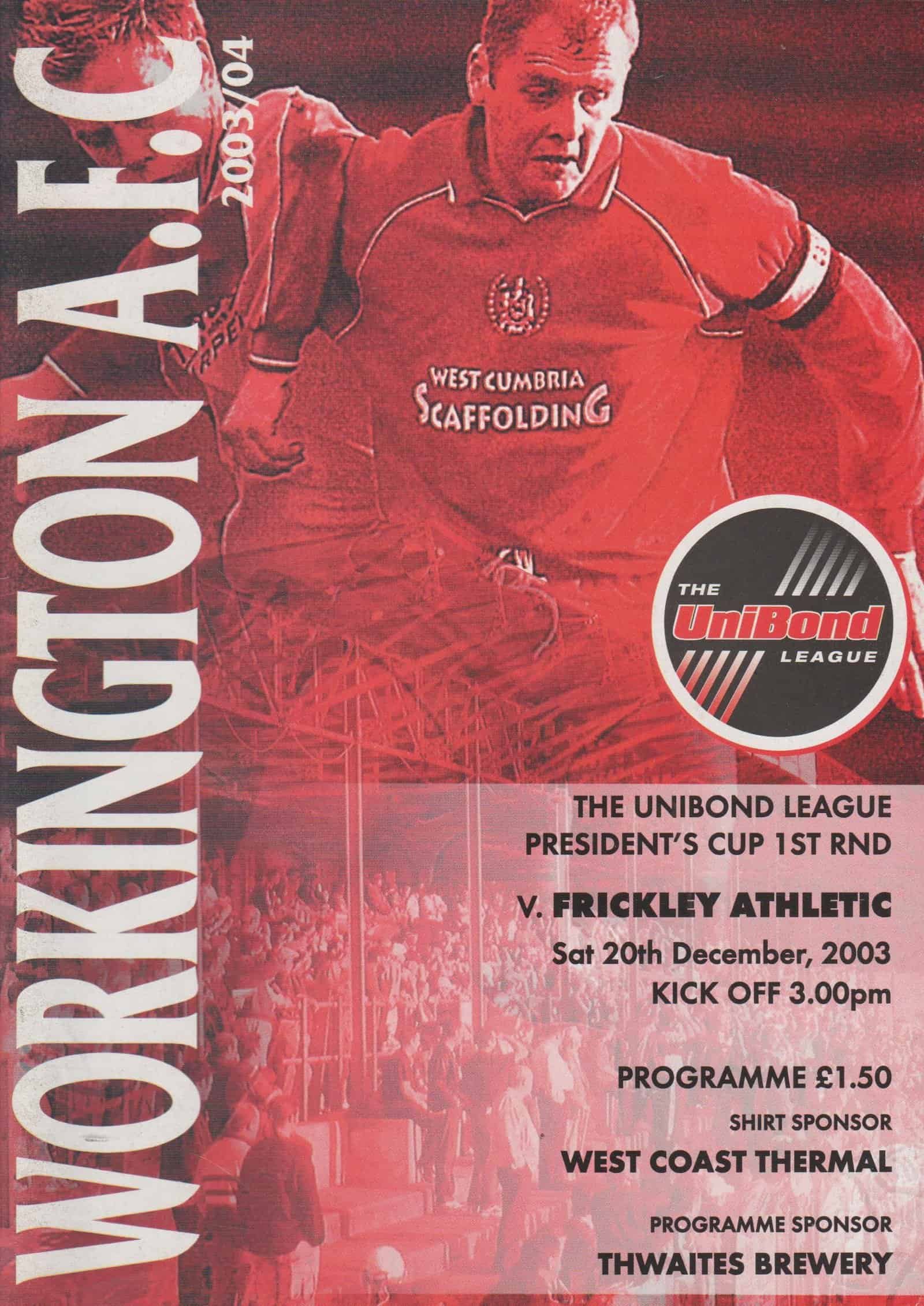 Workington v Frickley Athletic   20-Dec-2003