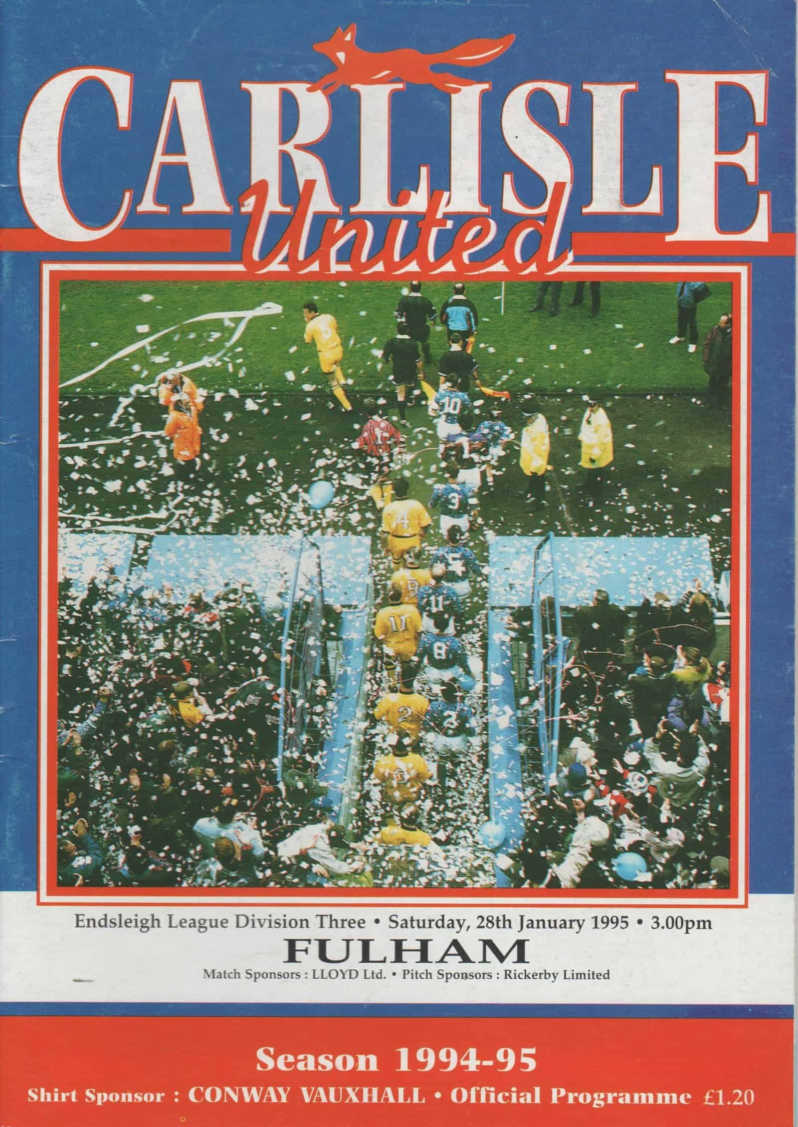 Carlisle United v Fulham  28-Jan-1995