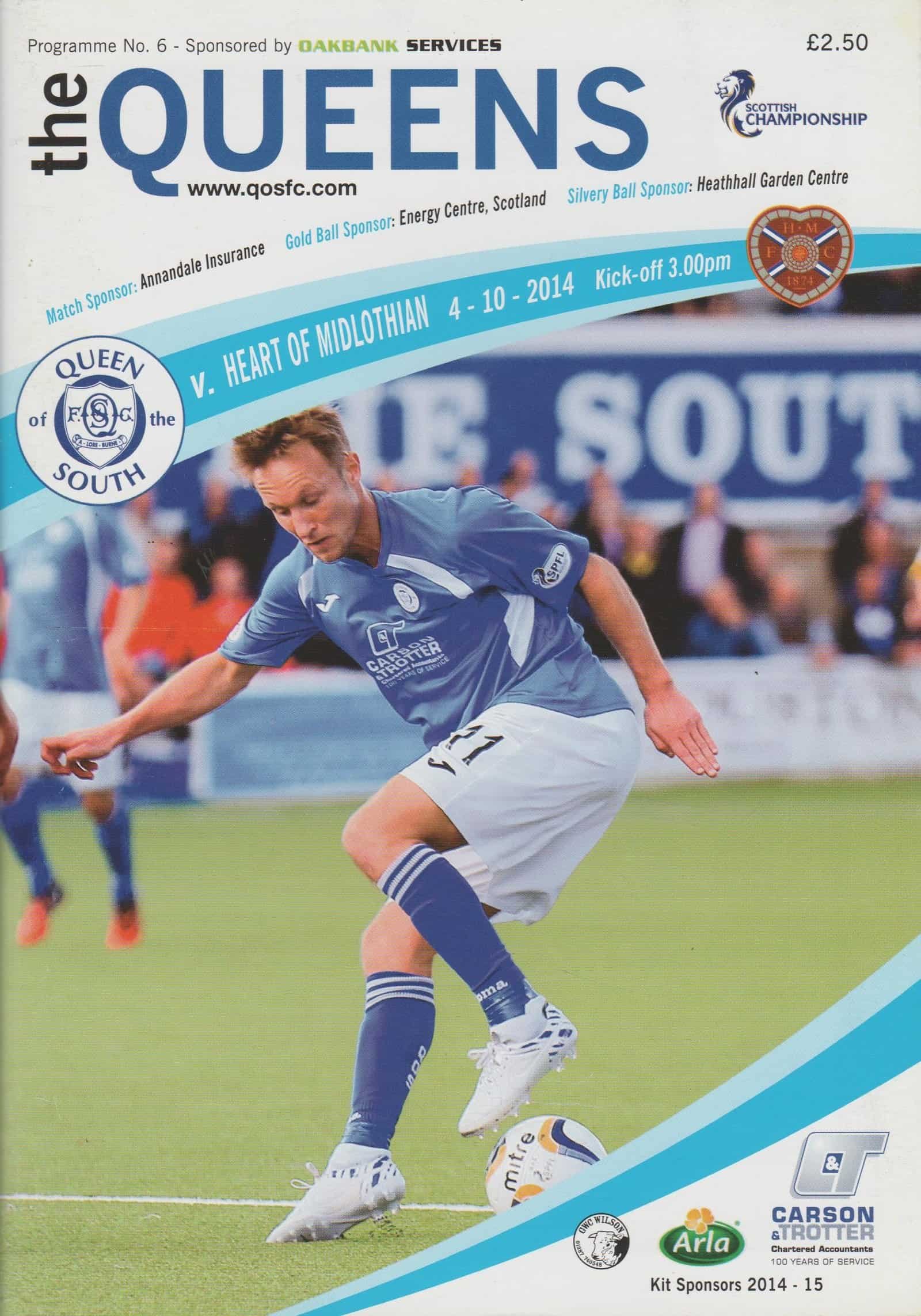 Queen of the South v Heart of Midlothian    04-Oct-2014
