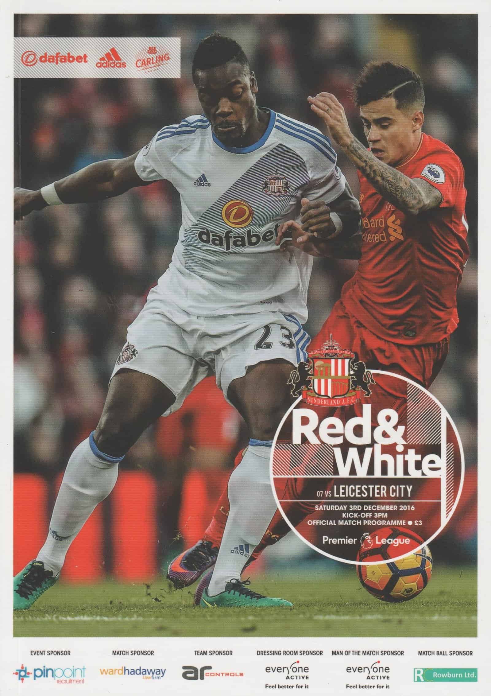 Sunderland v Leicester City 03-Dec-2016