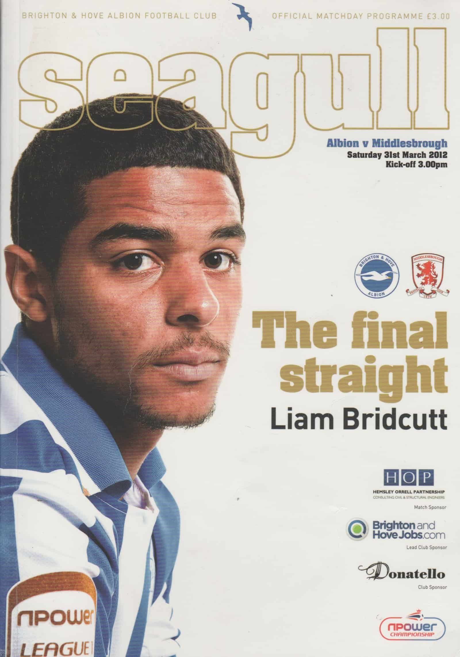 Brighton & Hove Albion v Middlesbrough  31-Mar-2012