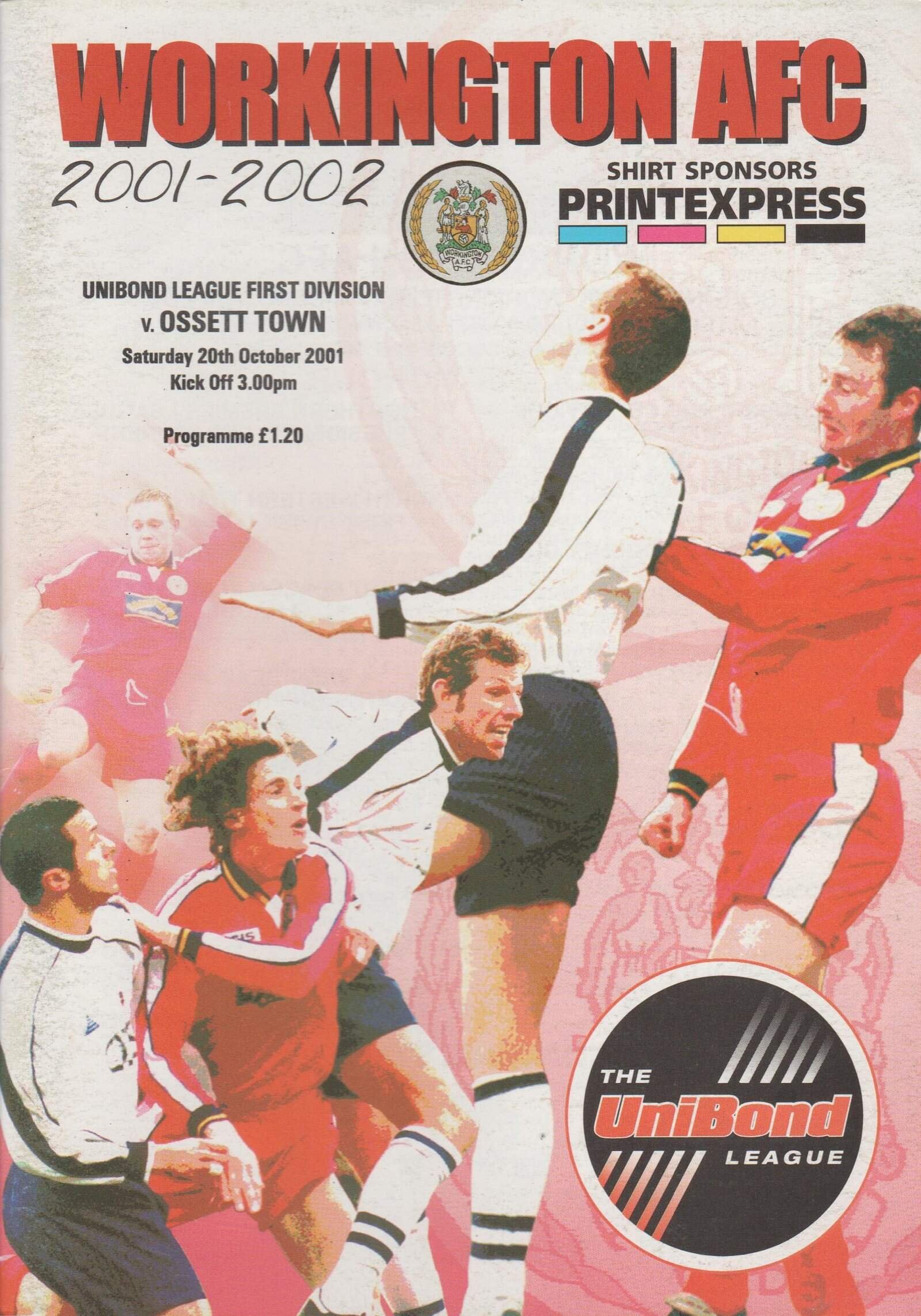 Workington v Ossett Town      20-Oct-2001